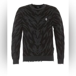 Marcelo Burlon Black & Gray Animal Print Crewneck Sweater Men’s S NWOT
